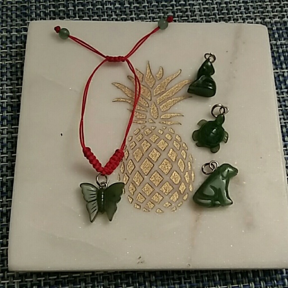 Natural Canadian Nephrite Jade Red Cord Bracelet - Picture 4 of 8